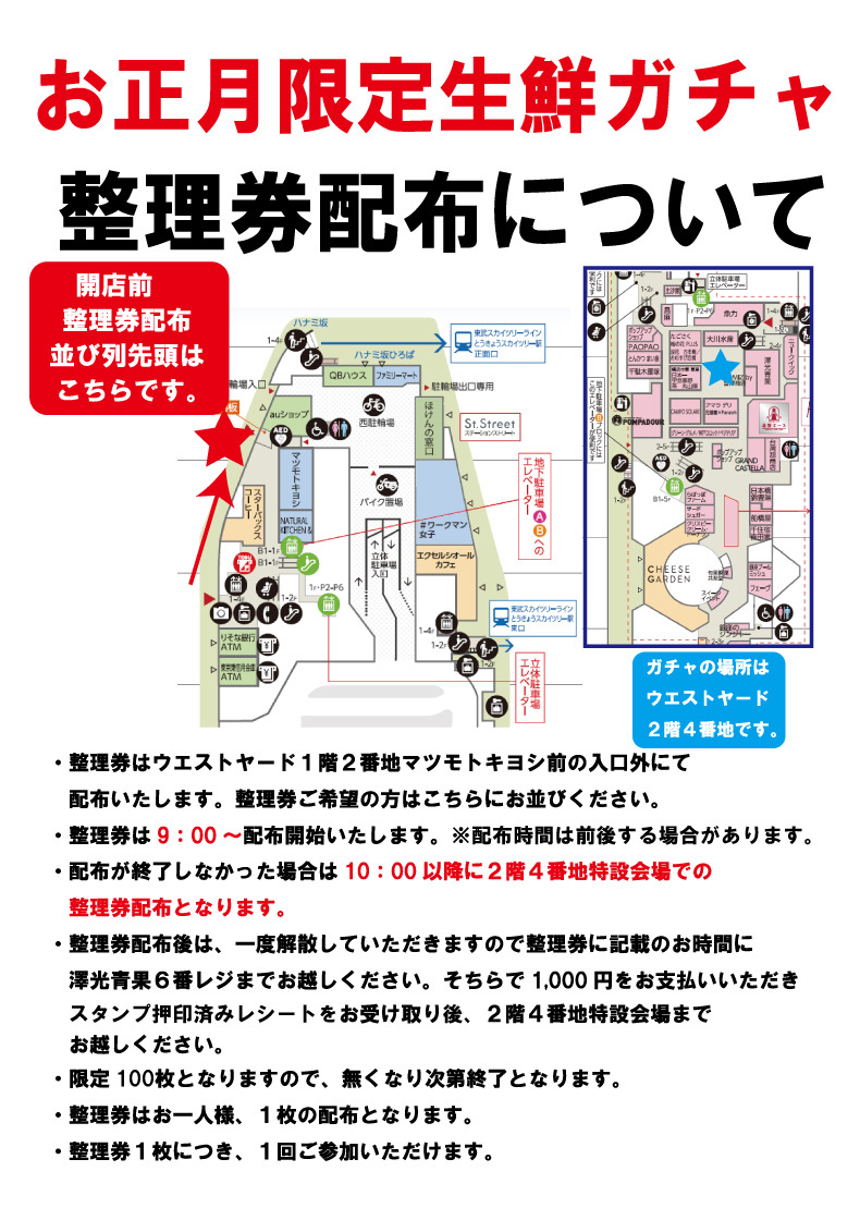 2F生鮮食品売り場特別企画！！ 「お正月限定 生鮮ガチャ」