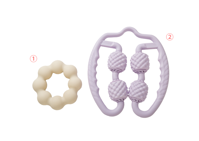 ①ふわふわチューブ②ハンドルローラー