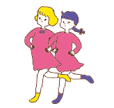 女の子2人のイラスト