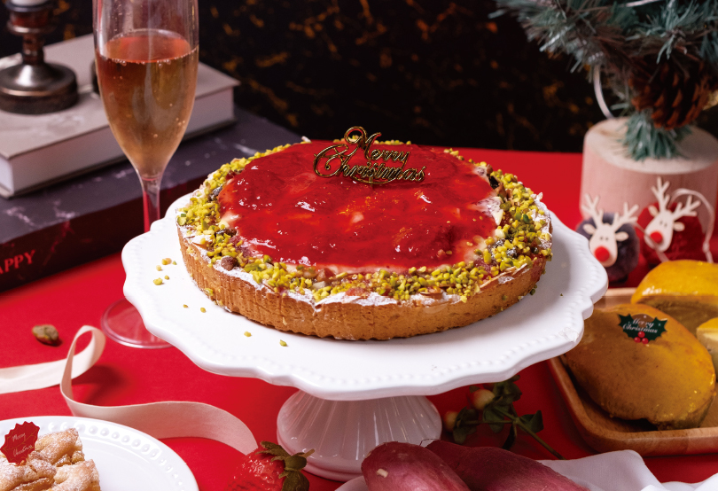 おいもと抹茶の苺タルト