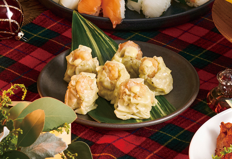 バジルとチーズのエビシューマイ