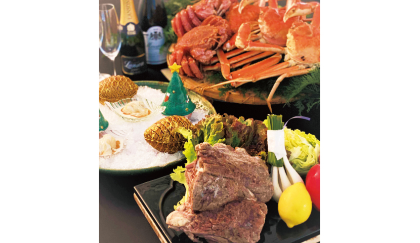 ローストビーフ 北海道カニ付きのフルコース